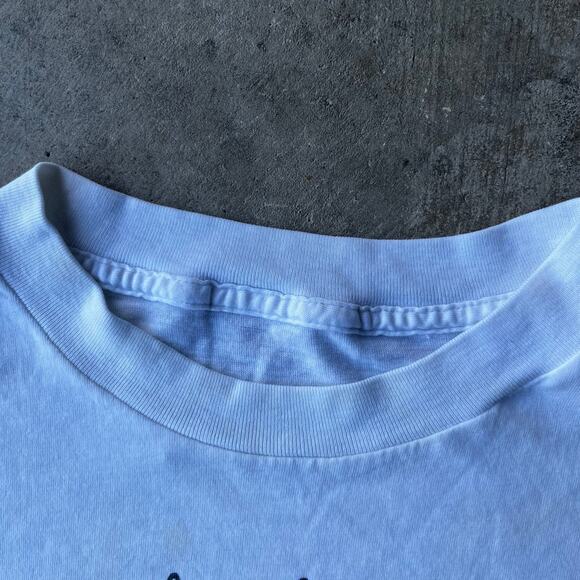 VINTAGE GO WITH THE FLOW OREGON NATURE SHIRT MENS LARGE WHITE 80S 90S - Picture 4 of 5